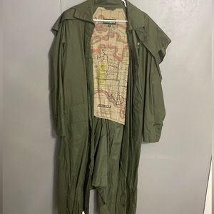 Army green rain/trench coat